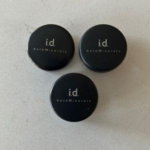 Lot of 3 bare minerals grey eye shadows.